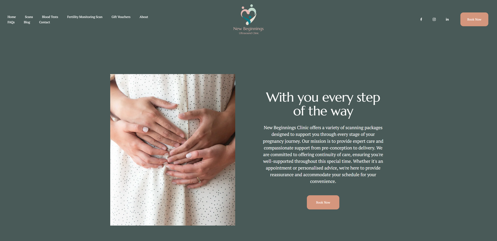 New Beginnings Ultrasound Clinic website designed by Foyle Digital